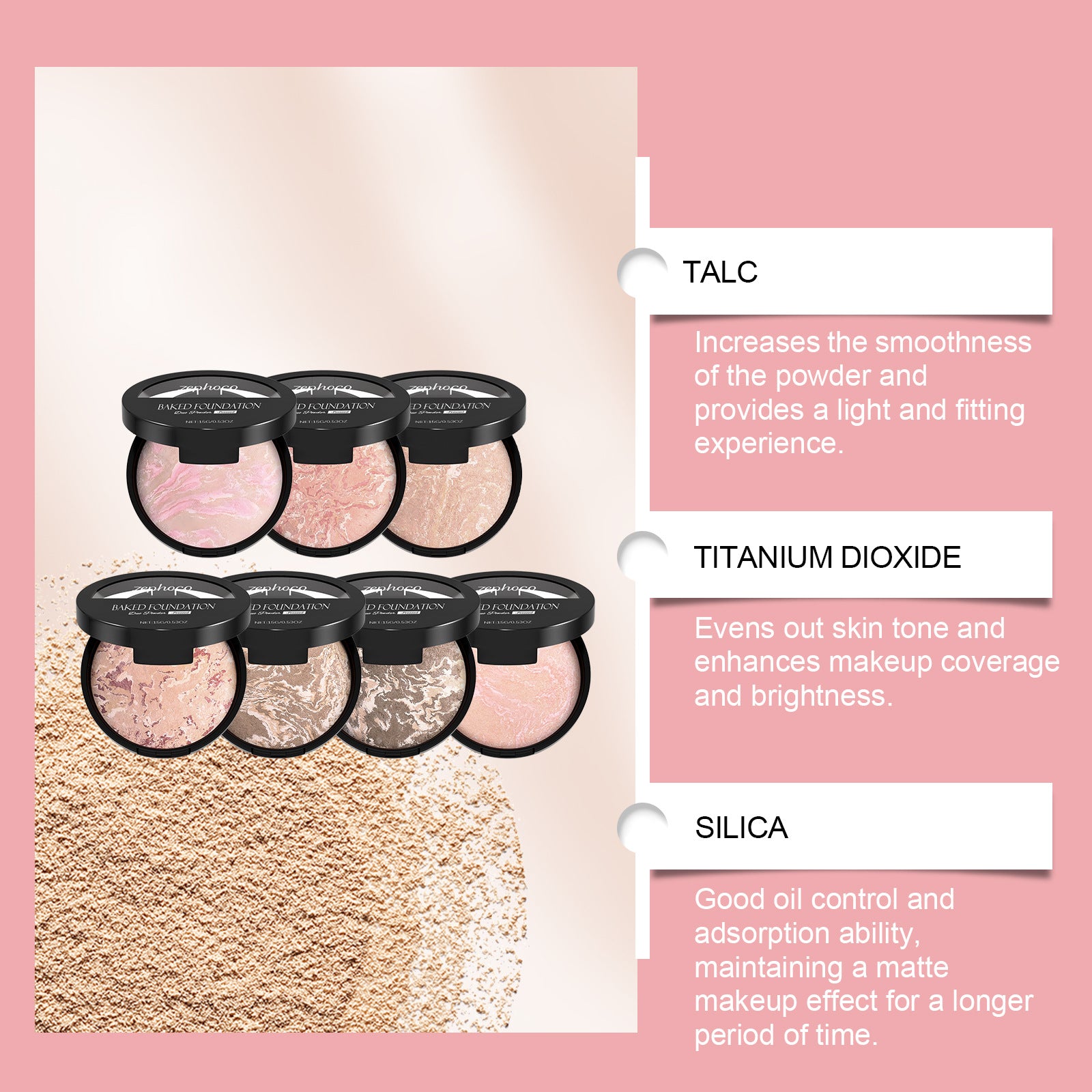 Makeup Setting Light And Thin Fit Delicate Mist Sense Makeup Effect Makeup Supplement Portable Concealer Powder